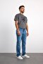 76077-73604 Men's Regular Fit Mid Waist Mid Leg Denim Pants 76077-73604 - 2