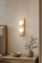 Tor Dual Travertine Opal Glass Double Wall Sconce G9 Bulb Included Modern Natural Stone Lamp