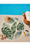 Round Beach Towel 150 cm Green Tropical Leaf Pattern Printed Beach Towel