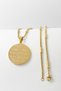 Gold Color Inshirah and Nazar Verse Written Prayer Double Sided 60 cm Stick Thick Doc Chain Stainless Steel Necklace - 6