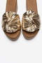 Jeff Gold Genuine Leather Bowknot Women's Wedge Heeled Slippers - 2
