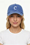 Letter C Cobalt Blue Embroidered Washable Vintage Unisex Hat - 2