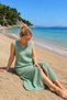 Fh Muslin V-Neck Sleeveless Long Dress with Pockets