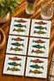 Colorful Fishes Set of 6 Coasters - Uv Printing Mdf - 10X10 cm