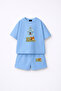 Super Bear Adventure Super Bear Printed Oversize 100% Cotton T-Shirt Shorts 2-Piece Children's Set