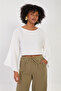 Women's Short Casual Blouse - Ecru - 4