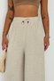 Women's Elastic Waist Lace-Up Wide-Leg Linen Look Palazzo Trousers - 6