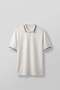 Men's Oversize Contrast Detailed Knitwear Polo Neck T-Shirt Ecru