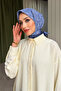 Mosaic Patterned Aqua Soft Scarf 90X90 Soft Textured Hijab Women's Scarf - 3