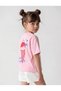 Girl's Cherry Vibes Front and Back Printed 100% Cotton Summer T-Shirt Pink