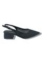 800-26 Glittery Satin Mesh Stoned Short Square Heel Women's Shoes - 3