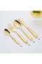 24-Piece Stainless Steel Cutlery Spoon,Fork And Knife Set Gold - 4