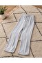 Women's Wide Leg Sweatpants Striped Gray - 7