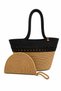 Aya Trikot Shoulder Bag + Moss Clutch 2-Piece Women's Straw Bag Set Large Shoulder Bag and Clutch Handmade Summer, Beach Daily Use Stylish Durable Bag
