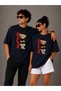 Premium Relax Printed Unisex Oversize Women's T-Shirt Men's T-Shirt Cotton Oversize T-Shirt Lover Couple Combination