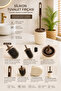 Diamond 5-Piece Cream Brown Bathroom Set – Touch-Click Trash Can, Silicone Toilet Brush, Soap Dispenser, and Toothbrush Holder Set - 3