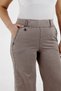 Plus Size Akar Fabric High Waist Stoned Wide Leg Women's Trousers - 4