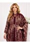 جلابية بقطعتين مطرزة بالكامل مبطنه مع حزام مطرز - 2