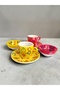 Decorative 2-Person Tulip Design Fully Handmade Coffee Cup Set and Snack Bowl-Sauce Bowl - 2