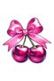 Pink Ribbon Cherry Sticker Label Car, Motorcycle, Helmet, Laptop, Glass Sticker 14X12 cm