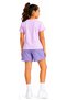 Girl's T-Shirt with Embroidered Beads, Lilac Color T-Shirt and Shorts Set with Embroidered Beads - 2