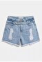 Women's Denim Color 11S6-3 Relax Mom Belt Detailed Design Denim Shorts - 2
