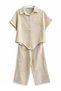 3-12 Years Old Girls' 100% Cotton Cream Embroidered Shirt and Pants Set Summer Two-Piece Set - 2