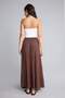 Normal Waist Wrinkled Textured Viscose Maxi Brown Skirt H3336Ax26Sm - 6