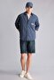 Boxy Fit Printed Cotton Long Sleeve Striped Blue Navy Blue Shirt I1142Ax26Sm - 2