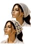 Crochet Daisy Patterned Bandana and Women's Mesh Knitted Bandana 2-Piece Combination