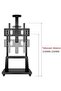 Rolling TV Stand – Adjustable Height Cart for 32-75 Inch Flat and Curved Screens, Includes Shelf, Black Finish - 6