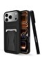 iPhone 17 Pro 5G 2025 Silicone TPU Card Holder with Hand Grip Case - Black