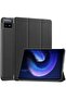 Case Cover for Xiaomi Pad 6 / 6 Pro | Custer Solid Color 3-Fold Stand Leather Smart Tablet Case – Black - 2