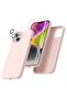 iPhone 14 Case - 5 in 1 Set with 2 Screen Protectors + 2 Camera Lens Protectors (Pink)