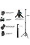 MT36 Selfie Stick Phone Tripod 67" Extendable Travel Tripod Stand with Phone Clip 1.7 meter Tripod for Video Shooting vlog - 4
