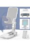 Foldable & Adjustable Tablet Stand for Phones, iPad Pro 11, Samsung Galaxy Tabs, Kindle, Nintendo Switch, White - 2