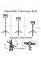 IPad and Mobile Phone Tripod Stand, Height Adjustable 20-60 Inch with 360 Degree Rotating - 4