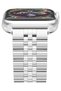 Compatible with Apple Watch Band 44mm 42mm 40mm 38mm Stainless Steel Heavy Band with Butterfly Folding Clasp Link Bracelet for iWatch Series 6/SE Series 5/4/3/2/1 MenSilver 44mm/42mm - 3