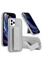 Case for iPhone 15 Pro Max, Back Stand Case with Magnetic Holder, Magnetic Hand Grip Anti-fall Anti Scratch Shockproof Cover Case for iPhone 15 Pro Max (15 Pro Max, Gray)