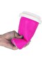 Squeeze Cup, Slushy Maker Cup with Straw, Frozen Magic Squeeze Cup Cooling Maker Pinch Ice Cup - Freeze Mug Milkshake Maker, Portable Double Layer Silica Cup Maker Smoothie Ice Cups (Pink)