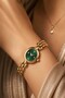 Calios Women's Gold Steel Band Emerald Green Dial Stone Detailed Vintage Luxury Elegant Women's Wristwatch 2026 - 4