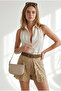 Women's Cream Backless Linen Shirt Gml-19001456 - 5