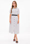 Polka Dot Maxi Dress with Belted Waist - 4