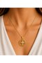 Stainless Steel North Star Pendant Gold Color Men's Necklace Compass Pendant with Gift - 7