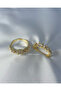 Adjustable Steel Ring with Row of Zircon Stones - Golden Zirconia Adjustable Ring - 3