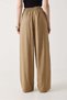 Women's Wide Leg Loose Cut Trousers with Elastic Waist Mink - 4