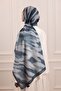 Stripe Patterned Soft Shawl Smoke Blue - 6