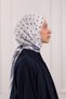 Floral Polka Dot Patterned Soft Scarf Navy Blue - 5