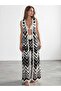 Black and White Zigzag Patterned Knitwear Beach Set Women's Summer 2-Piece Set