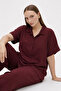 Textured Wrinkled Fabric Soft Double Set Short Sleeve Shirt and Pants Set - 2